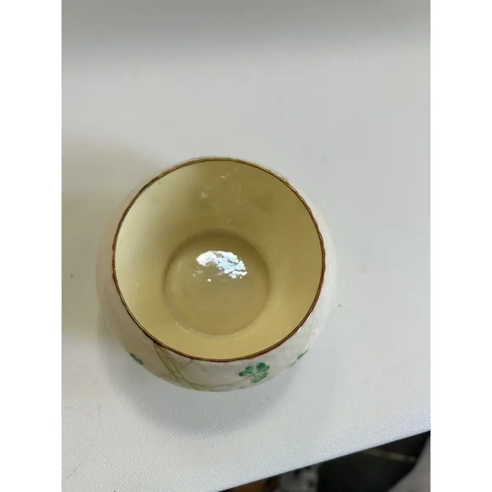 Belleek Shamrock Sugar Bowl Fermanagh Ireland Reg No 0857 - Picture 4 of 5